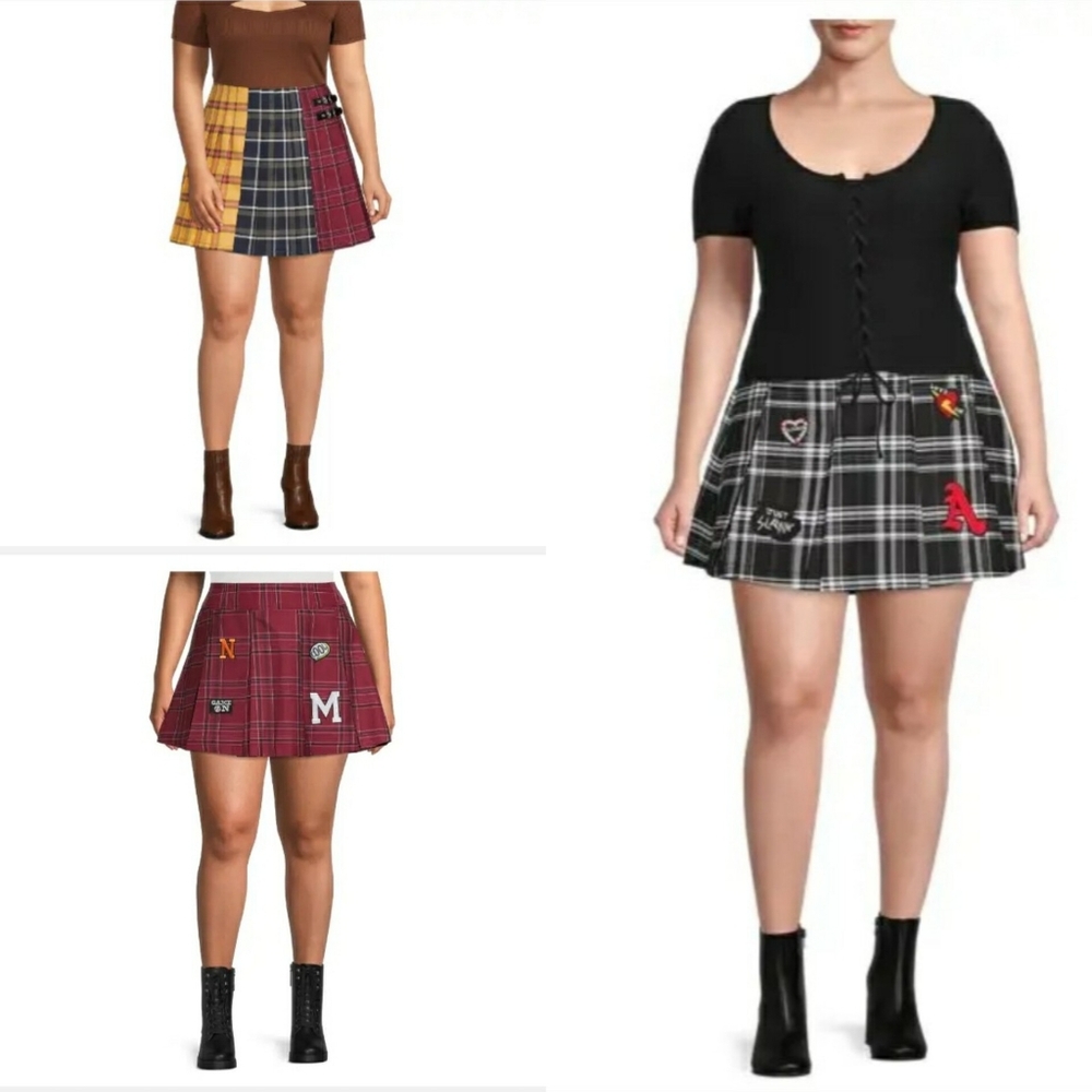 New XL 15-17 Tennis Pleated Plaid Skirts x3